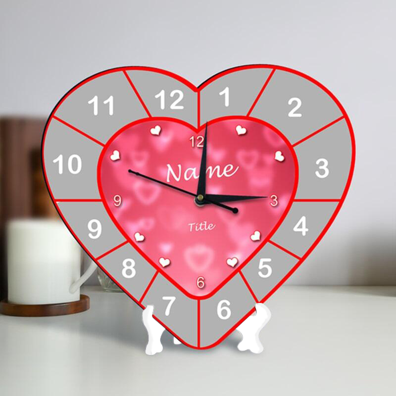 Photo Clock Heart Photograph Clock Personalised with message Baby Photo Gift